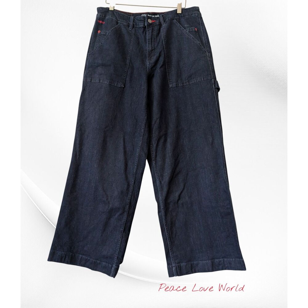 Peace Love World wide leg carpenter dark wash jeans   Sz 16